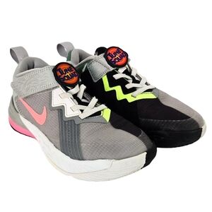 Kids Nike Space Jam x Lebron James Black & Gray Tune Squad Sneakers- Child 13